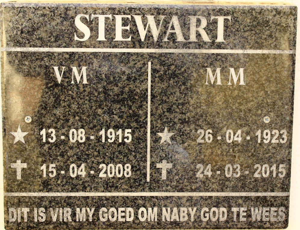 STEWART V.M. 1915-2008 &amp; M.M. 1923-2015