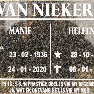 NIEKERK Manie, van 1936-2020 &amp; Heleen 1936-2023