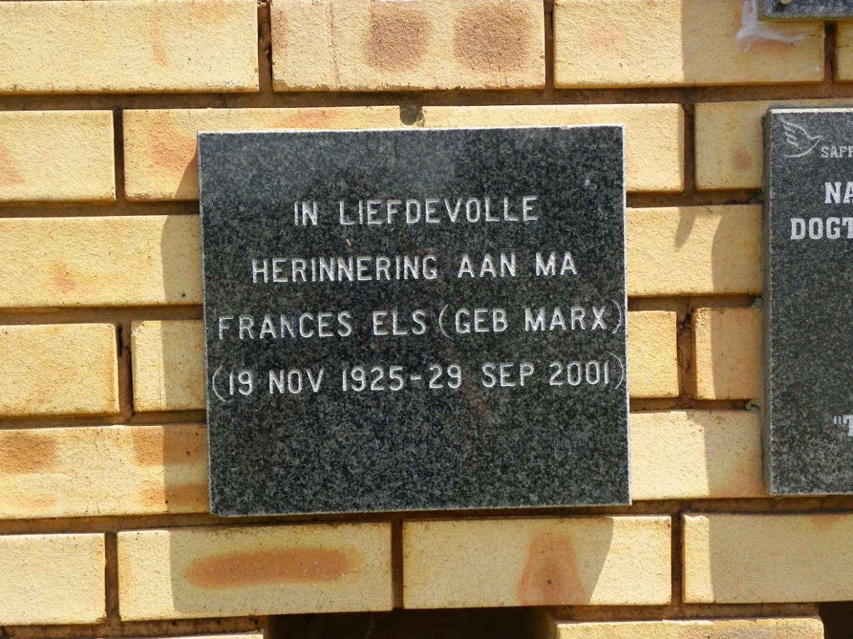 ELS Frances nee MARX 1925-2001