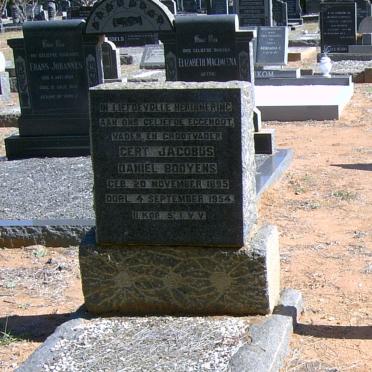 BOOYENS Gert Jacobus Daniel 1895-1954