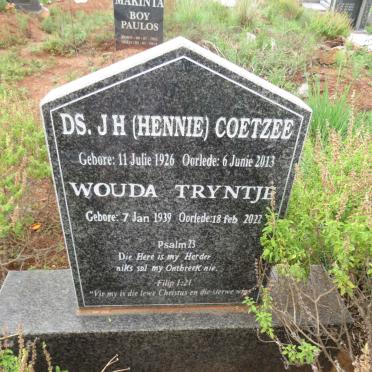 COETZEE J.H. Hennie 1926-2013 & Wouda Tryntje 1939-2022