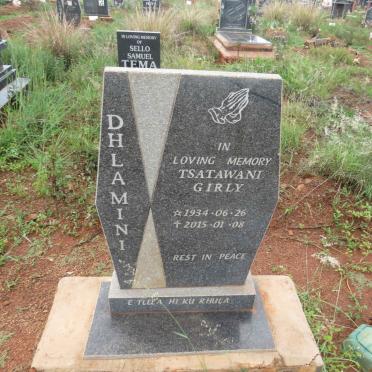 DHLAMINI Tsatawani Girly 1934-2015