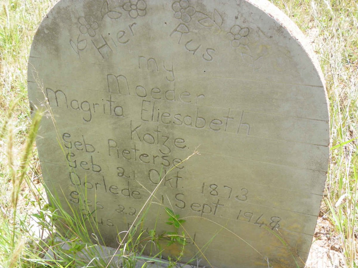 KOTZE Magrita Eliesabeth nee PIETERSE 1873-1948