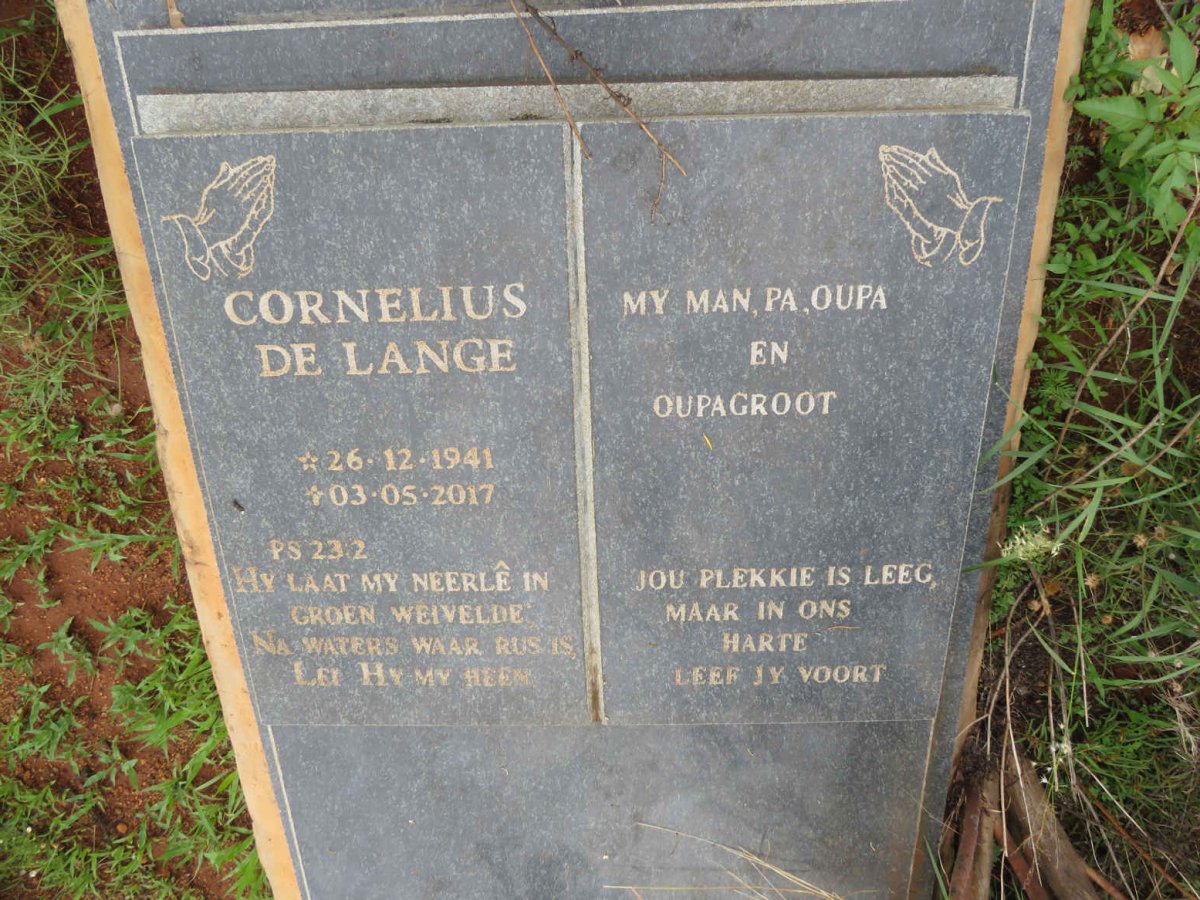 LANGE Cornelius, de 1941-2017