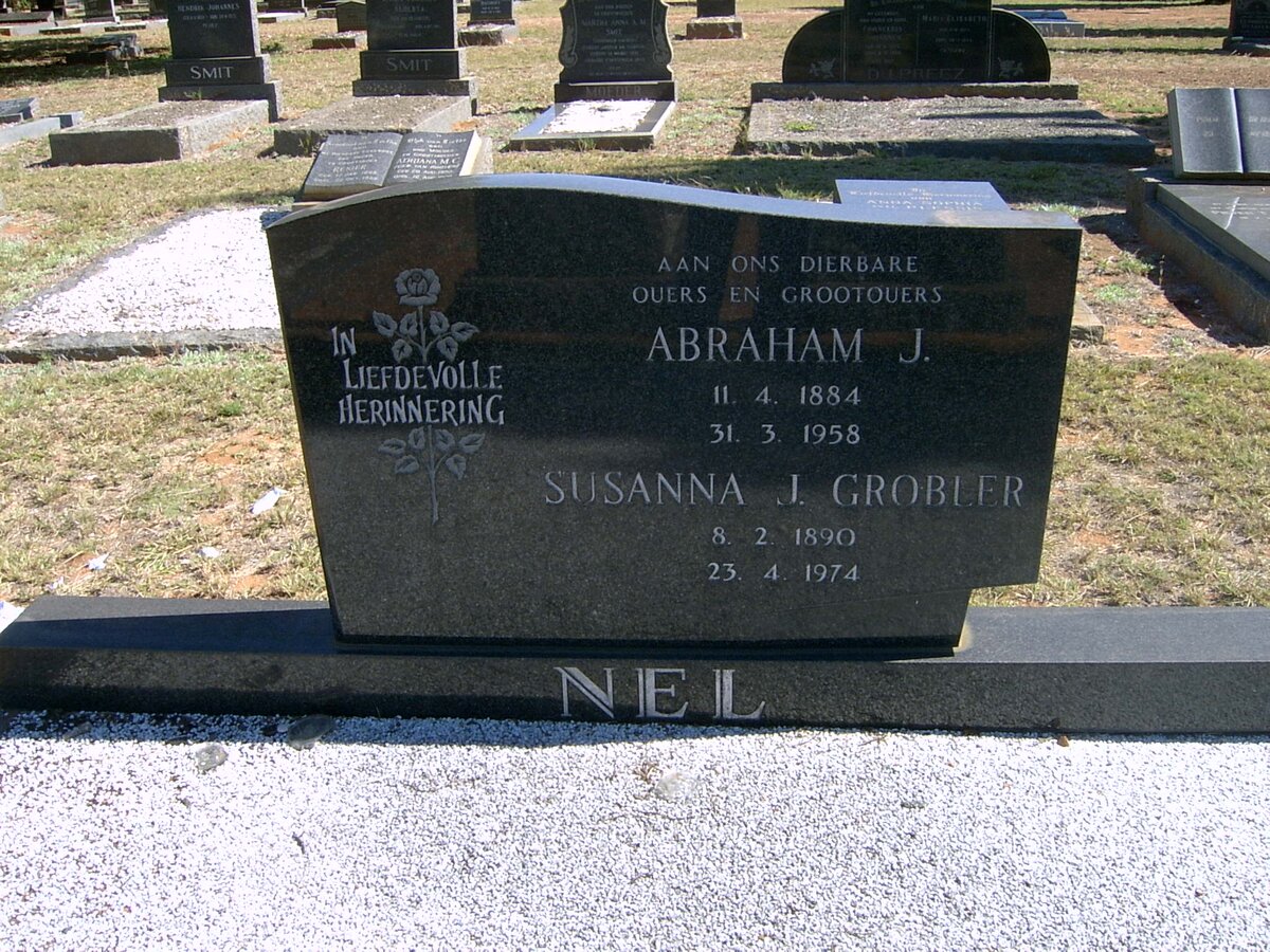 NEL Abraham J. 1884-1958 &amp; Susanna J. GROBLER 1890-1974