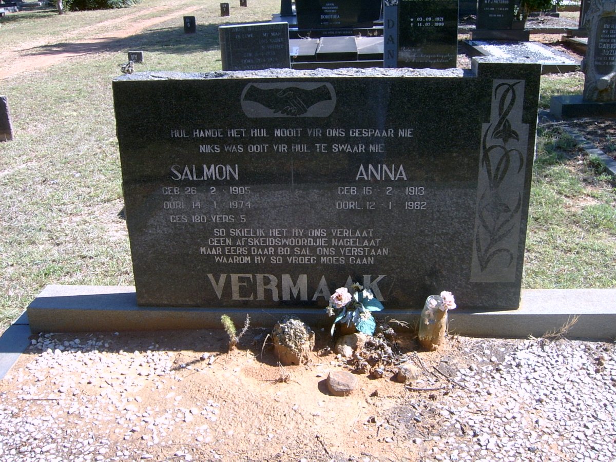 VERMAAK Salmon 1905-1974 &amp; Anna 1913-1982