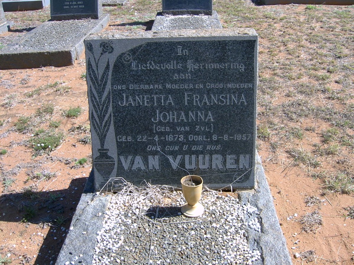 VUUREN Janetta Fransina Johanna, van nee VAN ZYL 1873-1957