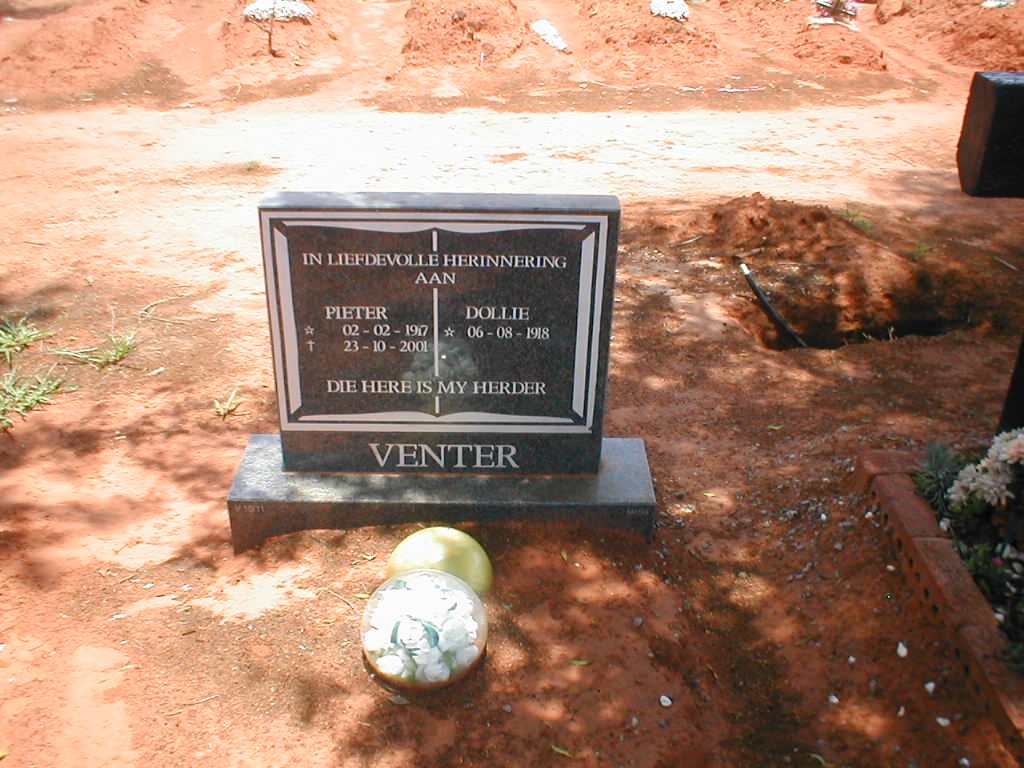 VENTER Pieter 1917-2001 &amp; Dollie 1918-