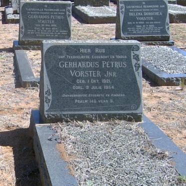 VORSTER Gerhardus Petrus 1921-1954