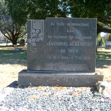 WET Jacobus Albertus, de 1894-1959