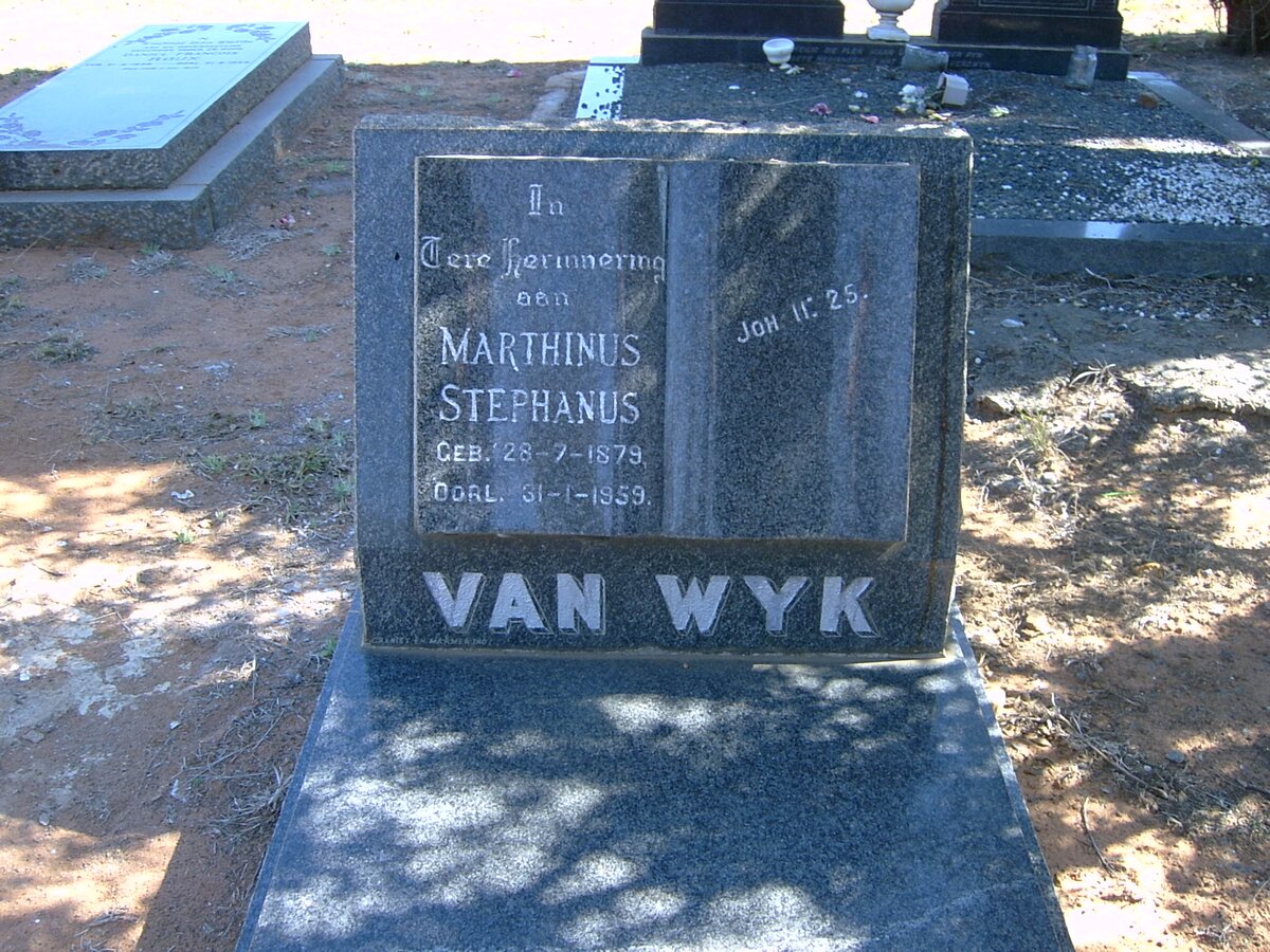 WYK Marthinus Stephanus, van 1879-1959