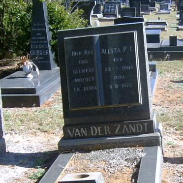 ZANDT Aletta P.C, van der 1904-1973