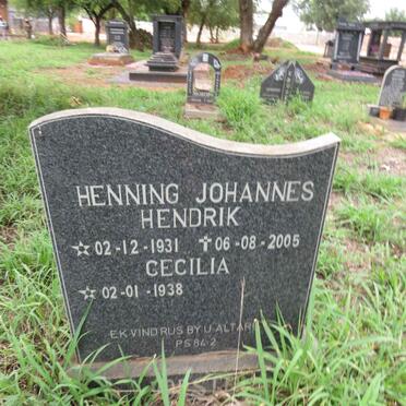 VORSTER Henning Johannes Hendrik 1931-2005 & Cecilia 1938-