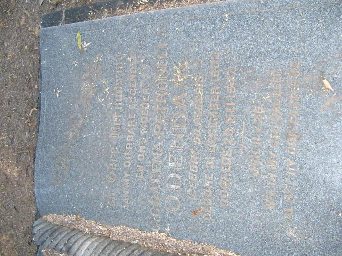 ODENDAAL Magdalena Petronella nee DU PLESSIS 1902-1947