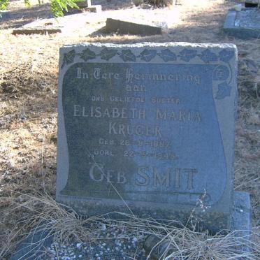 KRUGER Elizabeth Maria nee SMIT 1887-1945