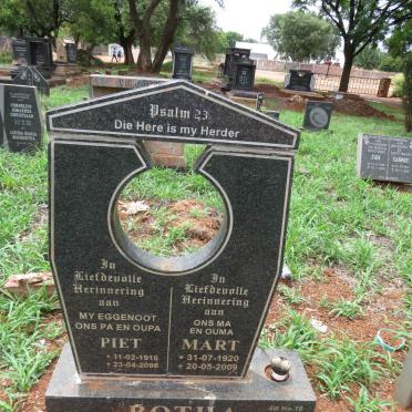 BOTHA Piet 1916-2006 & Mart 1920-2009