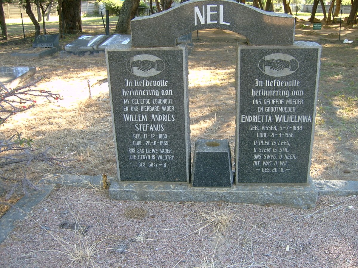 NEL Willem Andries Stefanus 1883-1965 &amp; Endrietta Wilhelmina VISSER 1894-1966