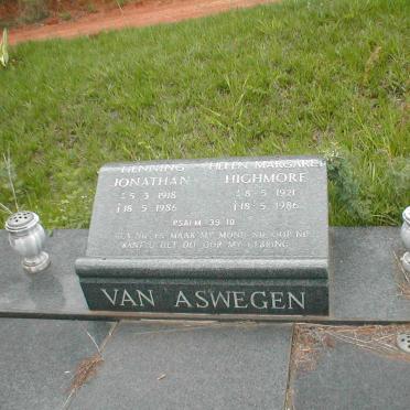 ASWEGEN Jonathan, van 1918-1986 &amp; Helen Margaret HIGHMORE 1921-1986