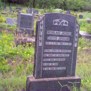 JORDAAN Nicholaas Jacobus Coetzee 1901-1954