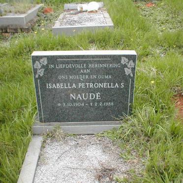 NAUDÉ Isabella Petronella S. 19047-1988
