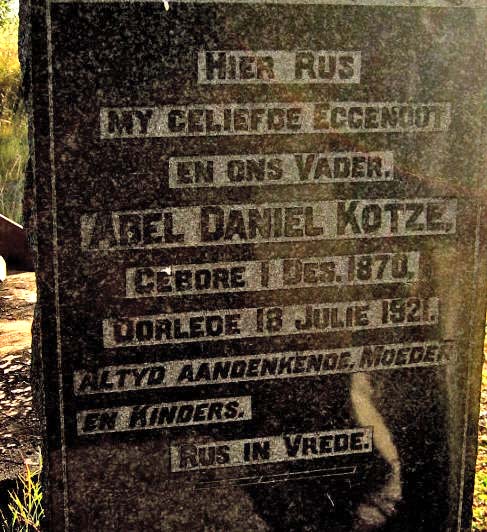 KOTZE Abel Daniel 1870-1921