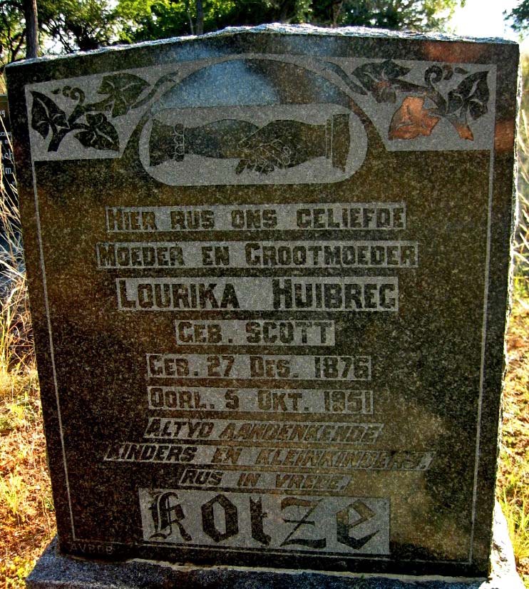 KOTZE Lourika Huibreg nee SCOTT 1876-1951