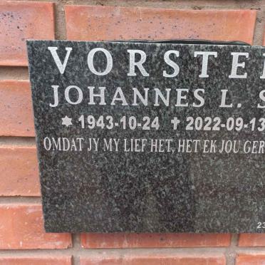 VORSTER Johannes L.S. 1943-2022