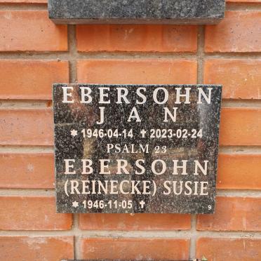 EBERSOHN Jan 1946-2023 &amp; Susie REINECKE 1946-