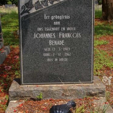 BENADE Johannes Francois 1903-1962