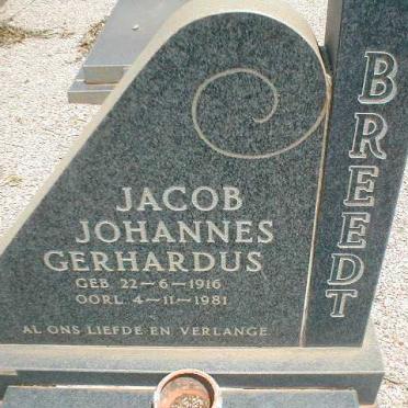 BREEDT Jacob Johannes Gerhardus 1916-1981