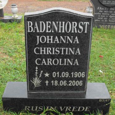 BADENHORST Johanna Christina Carolina nee VILJOEN 1906-2006