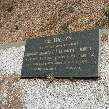 BRUYN Gerhardus Johannes G., de 1889-1860 &amp; Gerbrecht Janette 1890-1956