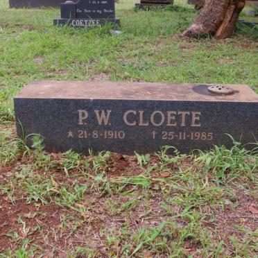 CLOETE P.W. 1910-1985