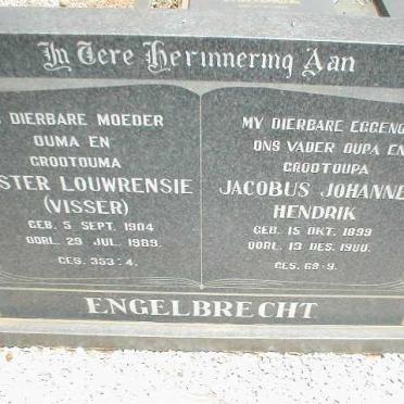 ENGELBRECHT Jacobus Johannes Hendrik 1899-1980 &amp; Hester Louwrensie VISSER 1904-1989