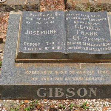 GIBSON George Frank Clifford 1896-1961 &amp; Josephine 1904-1997