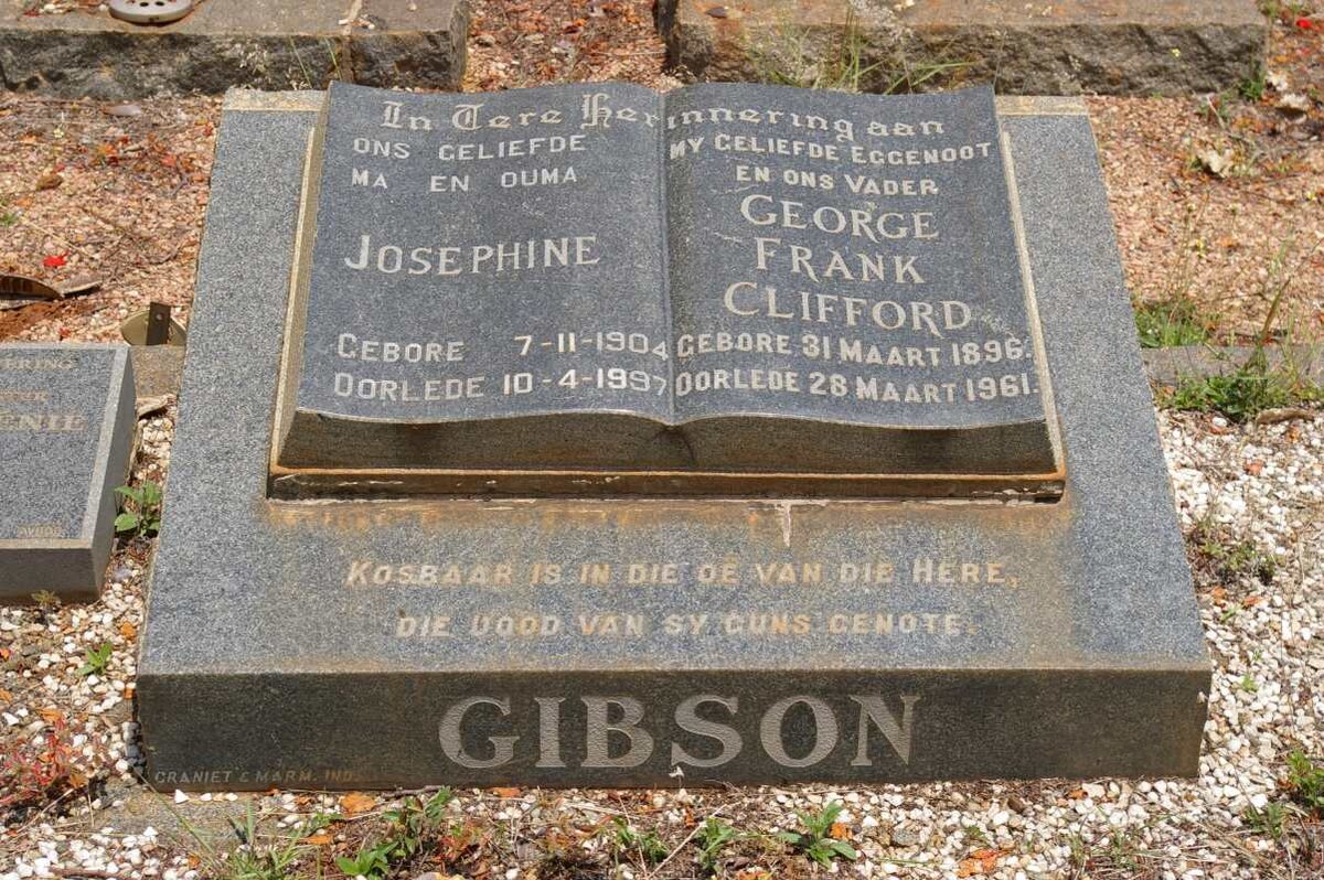 GIBSON George Frank Clifford 1896-1961 &amp; Josephine 1904-1997