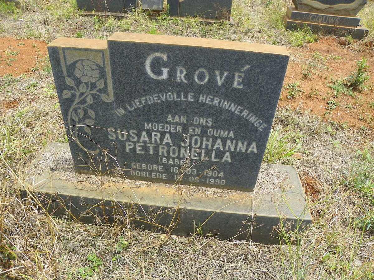 GROVE Susara Johanna Petronella 1904-1990