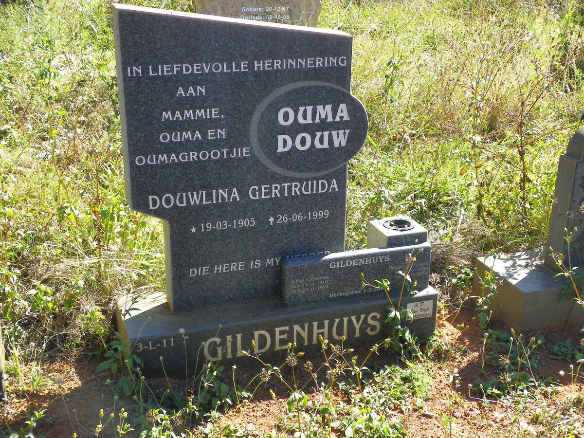 GILDENHUYS Douwlina Gertruida 1905-1999