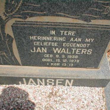 JANSEN Jan Walters 1938-1978