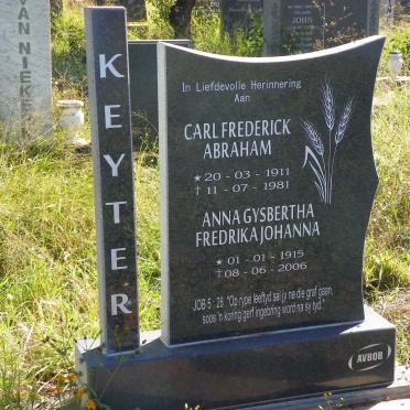 KEYTER Carl Frederick Abraham 1911-1981 &amp; Anna Gysbertha Fredrika Johanna 1915-2006