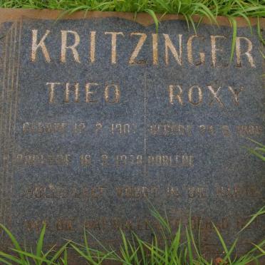 KRITZINGER Theo 1907-1978 &amp; Roxy 1906-