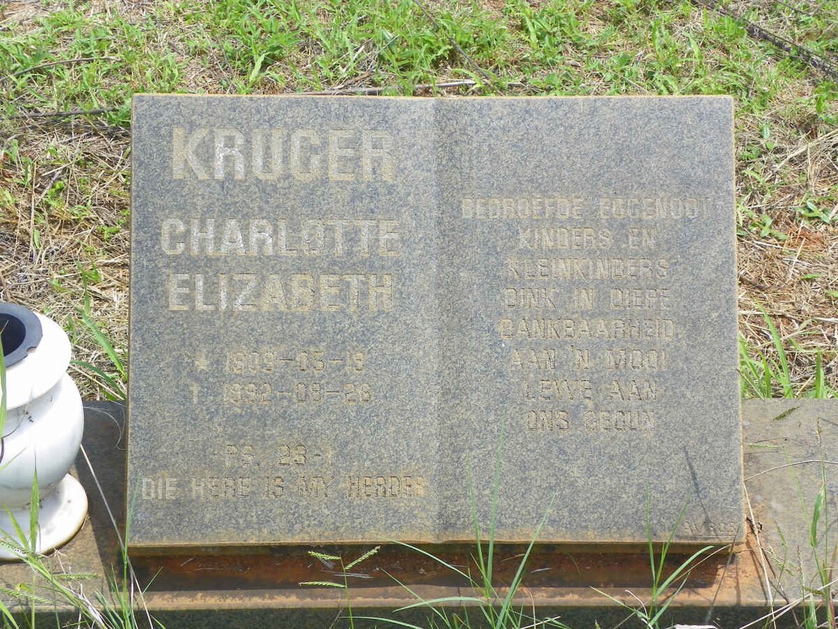 KRUGER Charlotte Elizabeth 1909-1992
