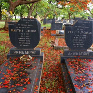 MERWE Petrus Jacobus, van der 1893-1977 &amp; Martina Jacoba 1907-1972