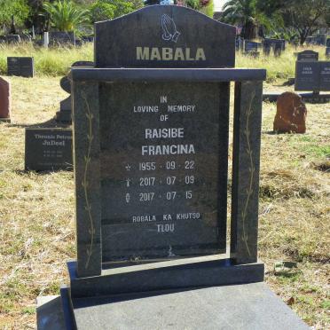 MBALA Raisibe Francina 1955-2017