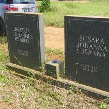 PRINSLOO Jacobus Johannes Hendrik 1933-2005 &amp; Susara Johanna Susanna 1937-1987