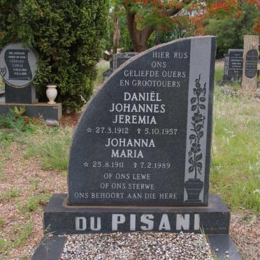 PISANI Daniel Johannes Jeremia, du 1912-1957 &amp; Johanna Maria 1911-1989