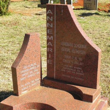 SCHOEMAN Annemarie nee VELTHUYSEN 1969-2011
