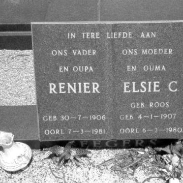 SEEGERS Renier 1906-1981 &amp; Elsie C. geb. ROOS 1907-1980