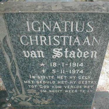 STADEN Ignatius Christiaan, van 1914-1974