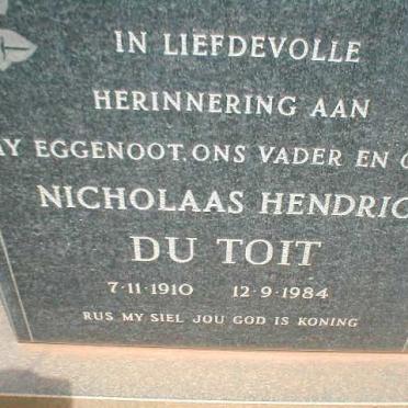 TOIT Nicholaas Hendrick, du 1910-1984